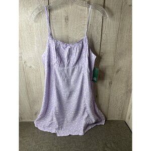 Wild Fable Lavender Floral Mini Dress Size M Rayon Adj Straps Beachy Summer